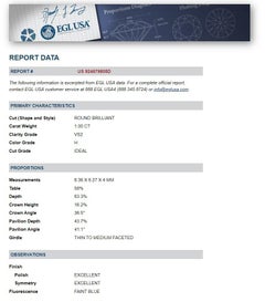 Natural Round Brilliant Diamond in a 1.00 Carat G VS2, EGL Certificate