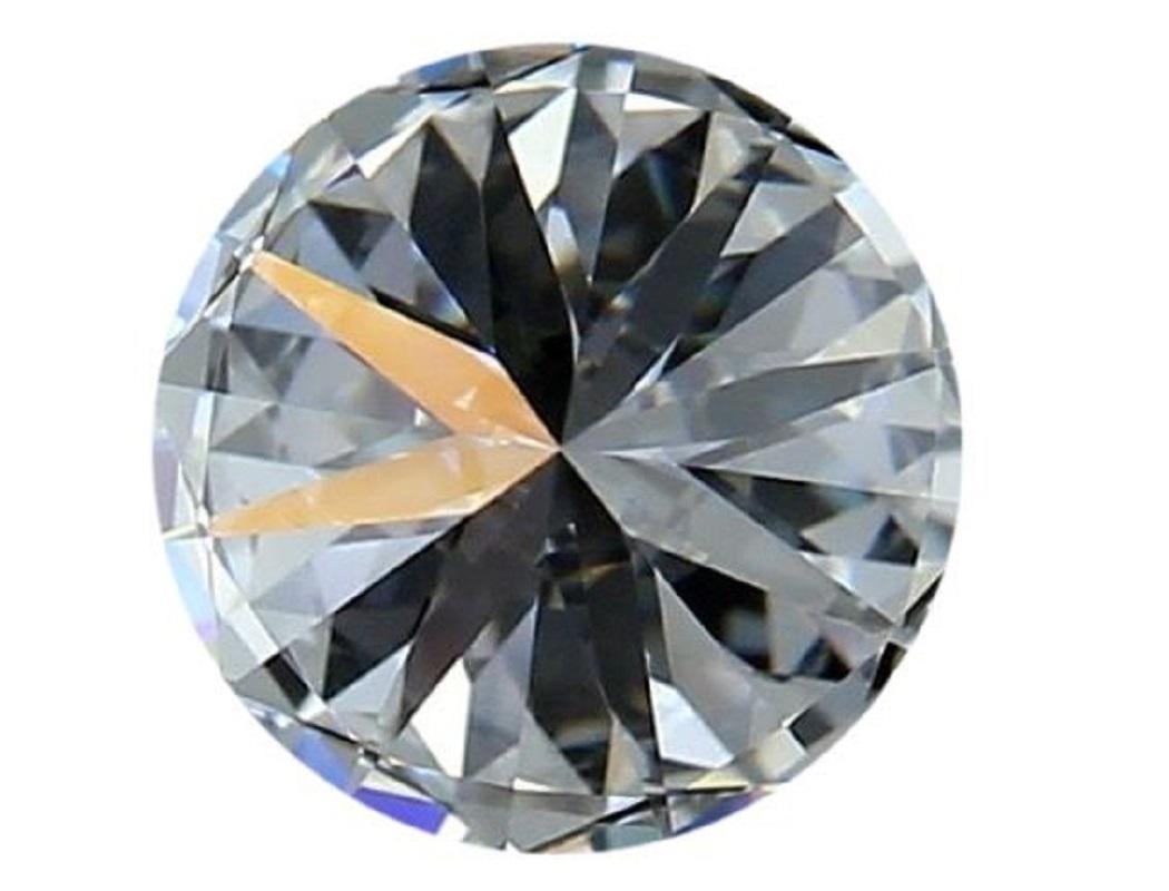 Round Cut Natural Round Brilliant Diamond in a 1.05 Carat D VS2, IGI Certificate For Sale