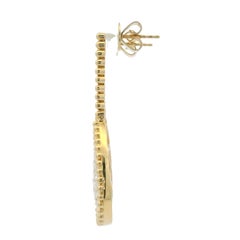 Natural Round Brilliant Diamond Pave 18-Karat Teardrop Earrings In Stock