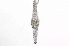 Natural Round Brilliant White Diamond Bar Pin 18K Y/W Gold 0.80 cts.