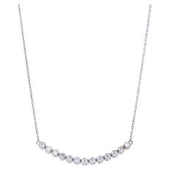 Pendentif chaîne diamant naturel taille ronde or blanc