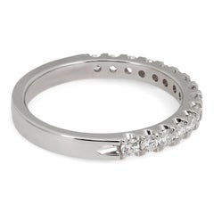 Natural Round Cut Diamond Half Eternity Band Ring 14K White Gold 0.53Ctw