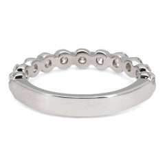 Natural Round Cut Diamond Half Eternity Single Prong Ring 14K White Gold 1.16Ct