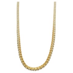 Natural Round Diamond 18-Karat Adjustable Choker Tennis Necklace In Stock