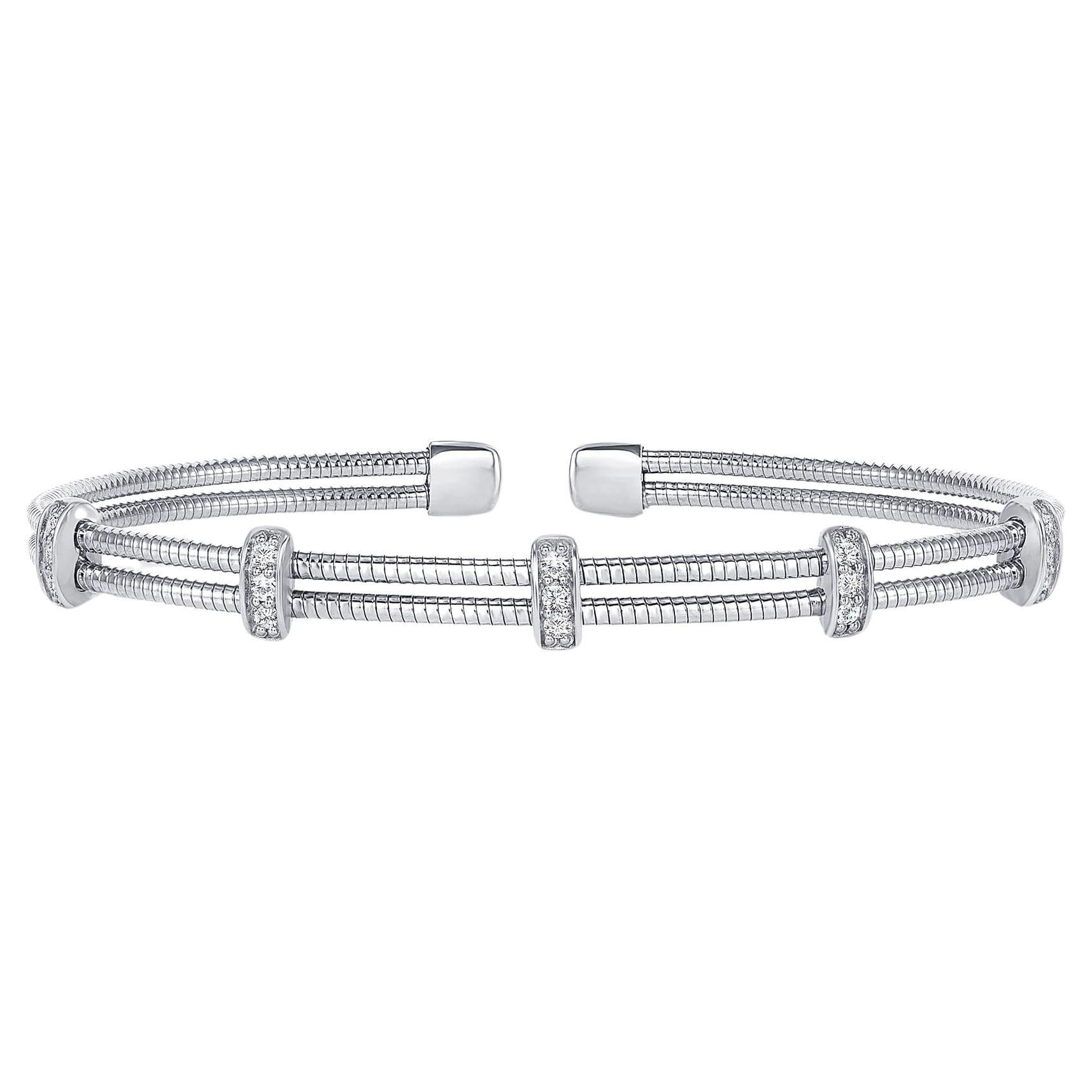 This diamond tennis bangle features beautifully cut round diamonds in pave setting. Great gift option for Anniversary, Birthday, Valentine's, Graduation, Holiday.

Bracelet Information
Metal : 14k Gold, 18k Gold, Platinum
Diamond Cut : Round Natural