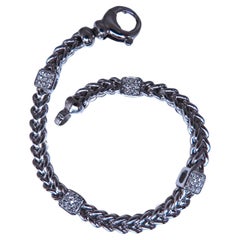 Natural Round Diamond Box Link Bracelet 14kt gold 12394*