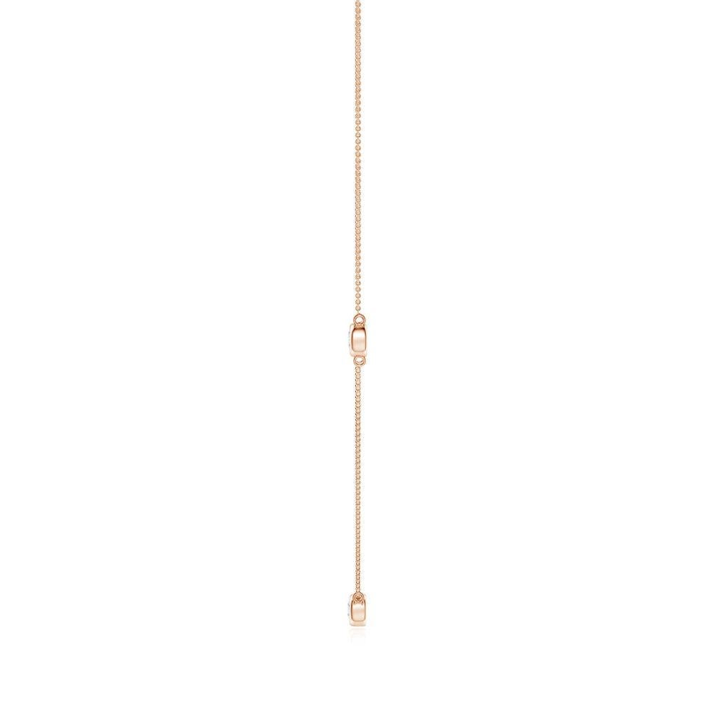 Modern Natural Round 0.5cttw Diamond Chain Necklace in 14K Rose Gold (Color- G, VS2) For Sale