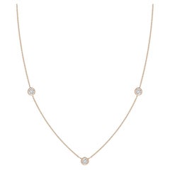ANGARA Natural Round 0.5cttw Diamond Chain Necklace in 14K Rose Gold (H, SI2)