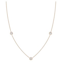 Natürliche runde 0,5cttw Diamant-Halskette aus 14K Roségold (Farbe G, VS2)