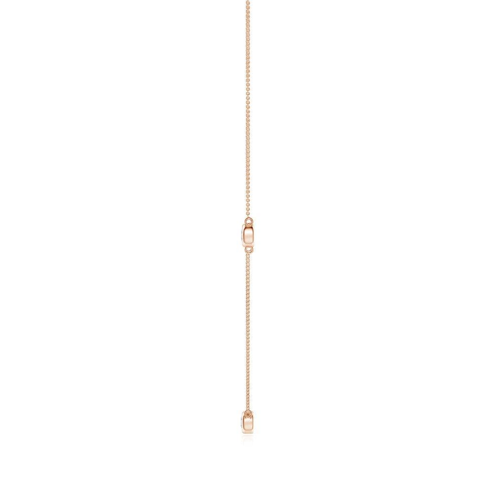 This elegant and stylish necklace by the yard is adorned with round station diamonds in bezel settings. It is crafted in 14k rose gold and is sure to stand out.
Diamond is the Birthstone for April and traditional gift for 10th wedding