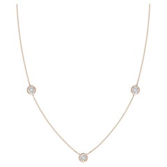 ANGARA Natural Round 0.75cttw Diamond Chain Necklace in 14K Rose Gold (H, SI2)