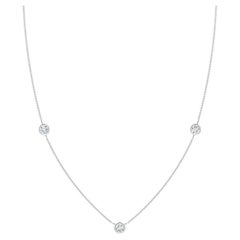 Natural Round 0.5cttw Diamond Chain Necklace in 14K White Gold (Color- G, VS2)