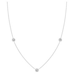 Natural Round 0.5cttw Diamond Chain Necklace in 14K White Gold (I-J, I1-I2)