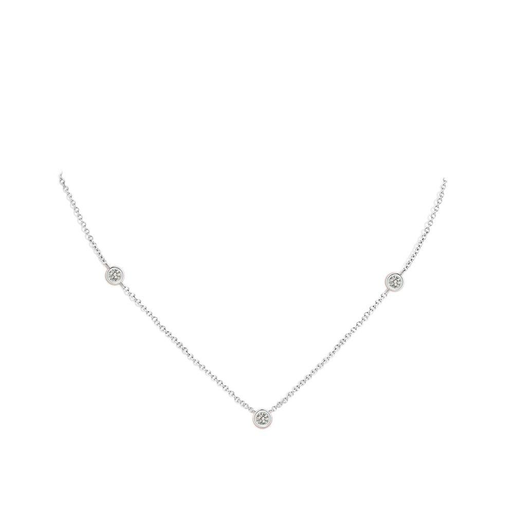 Modern ANGARA Natural Round 0.33cttw Diamond Chain Necklace in 14K White Gold (K, I3) For Sale