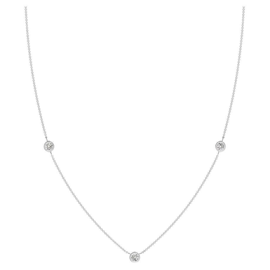 Natural Round 0.33cttw Diamond Chain Necklace in 14K White Gold (I-J, I1-I2)