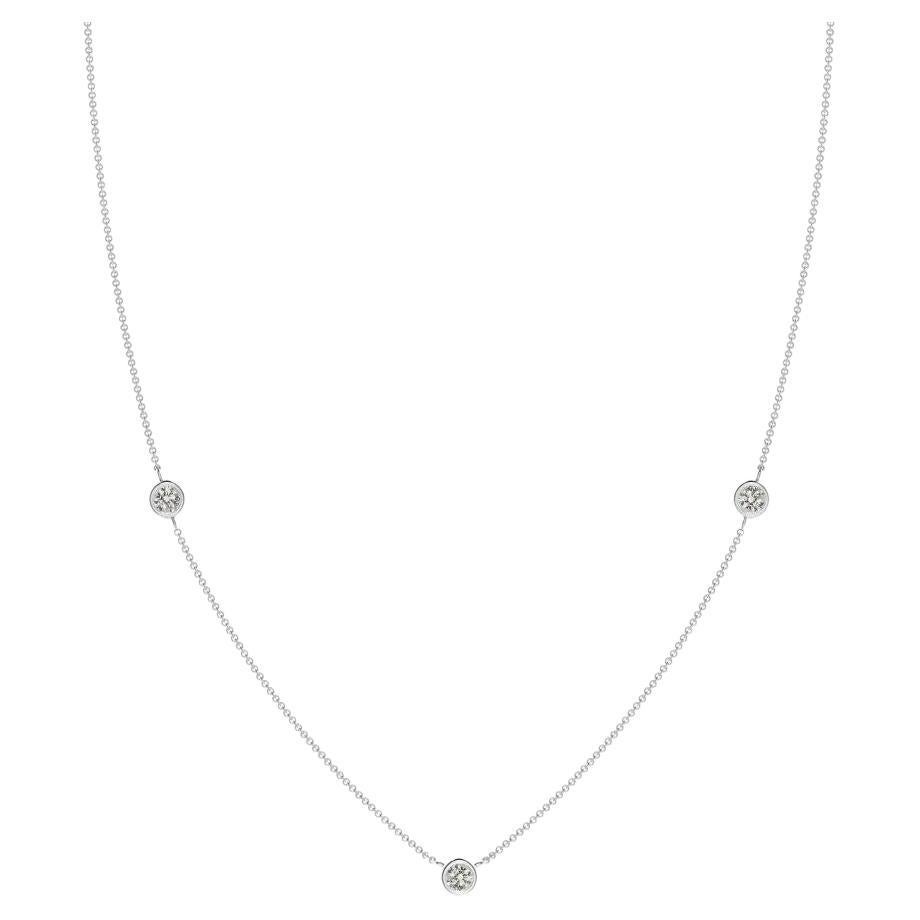 ANGARA Natural Round 0.33cttw Diamond Chain Necklace in 14K White Gold (K, I3) For Sale