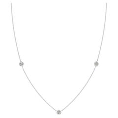 ANGARA Natural Round 0.33cttw Diamond Chain Necklace in 14K White Gold (K, I3)