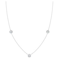 Natural Round 0.75cttw Diamond Chain Necklace in 14K White Gold (Color- G, VS2)