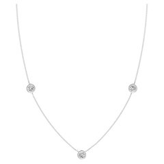 Natural Round 0.75cttw Diamond Chain Necklace in 14K White Gold (I-J, I1-I2)