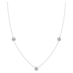Natural Round 0.75cttw Diamond Chain Necklace in 14K White Gold (Color- K, I3)