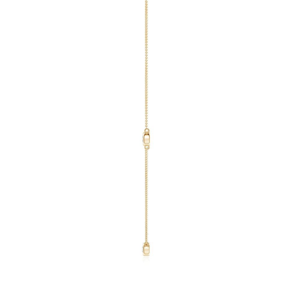 Modern Natural Round 0.5cttw Diamond Chain Necklace in 14K Yellow Gold (Color- H, SI2) For Sale