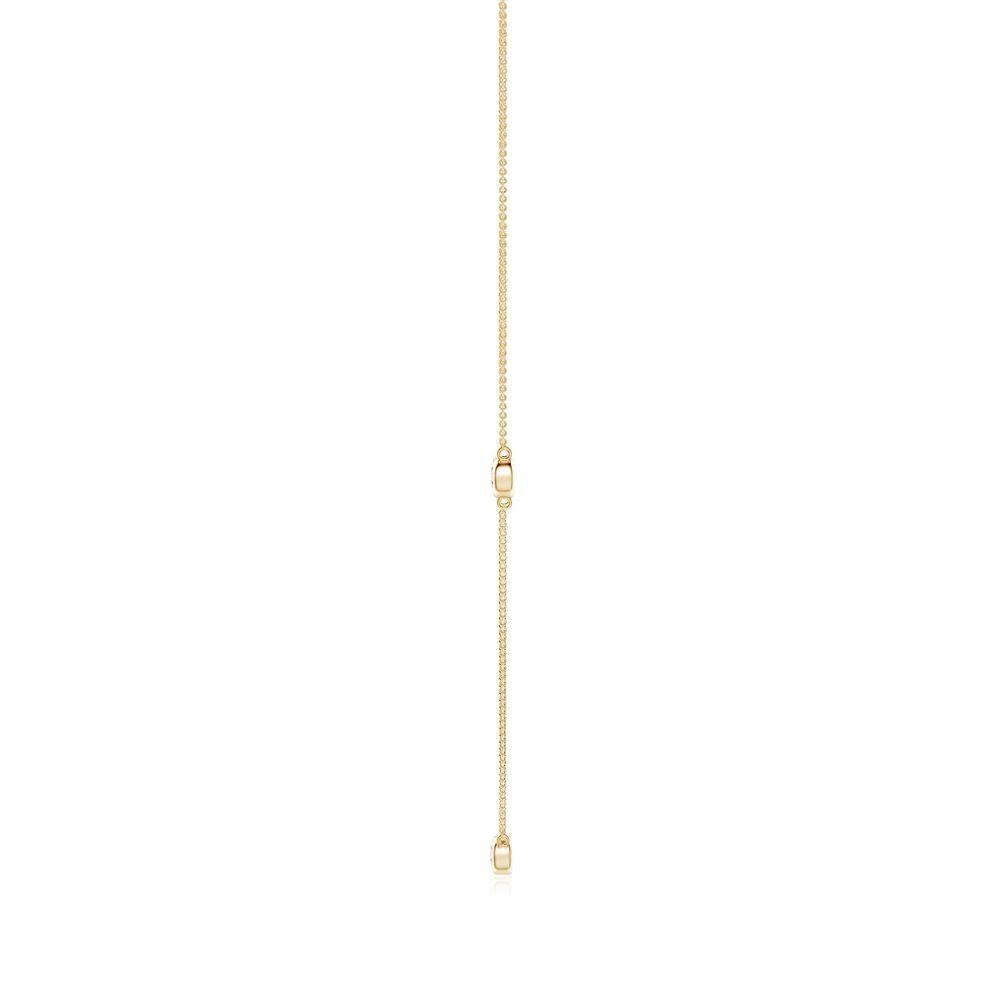 Modern Natural Round 0.33cttw Diamond Chain Necklace in 14K Yellow Gold (Color- G, VS2) For Sale