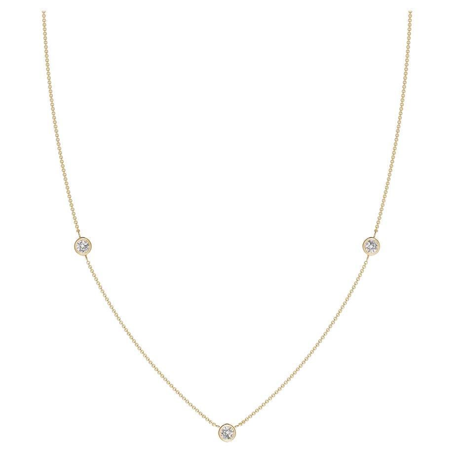 Natural Round 0.33cttw Diamond Chain Necklace in 14K Yellow Gold (I-J, I1-I2)