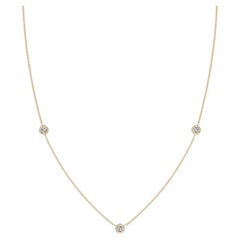 Natural Round 0.33cttw Diamond Chain Necklace in 14K Yellow Gold (Color- K, I3)