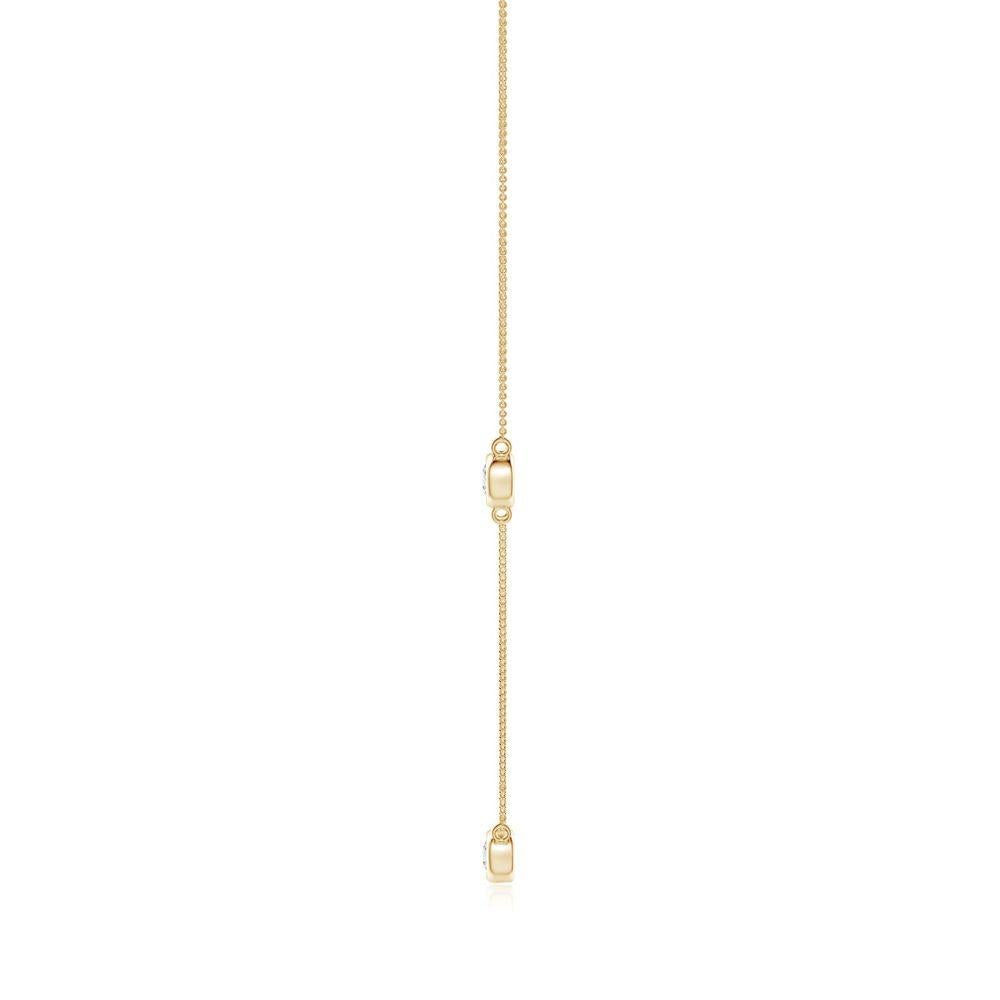 Modern Natural Round 0.75cttw Diamond Chain Necklace in 14K Yellow Gold (Color- G, VS2) For Sale