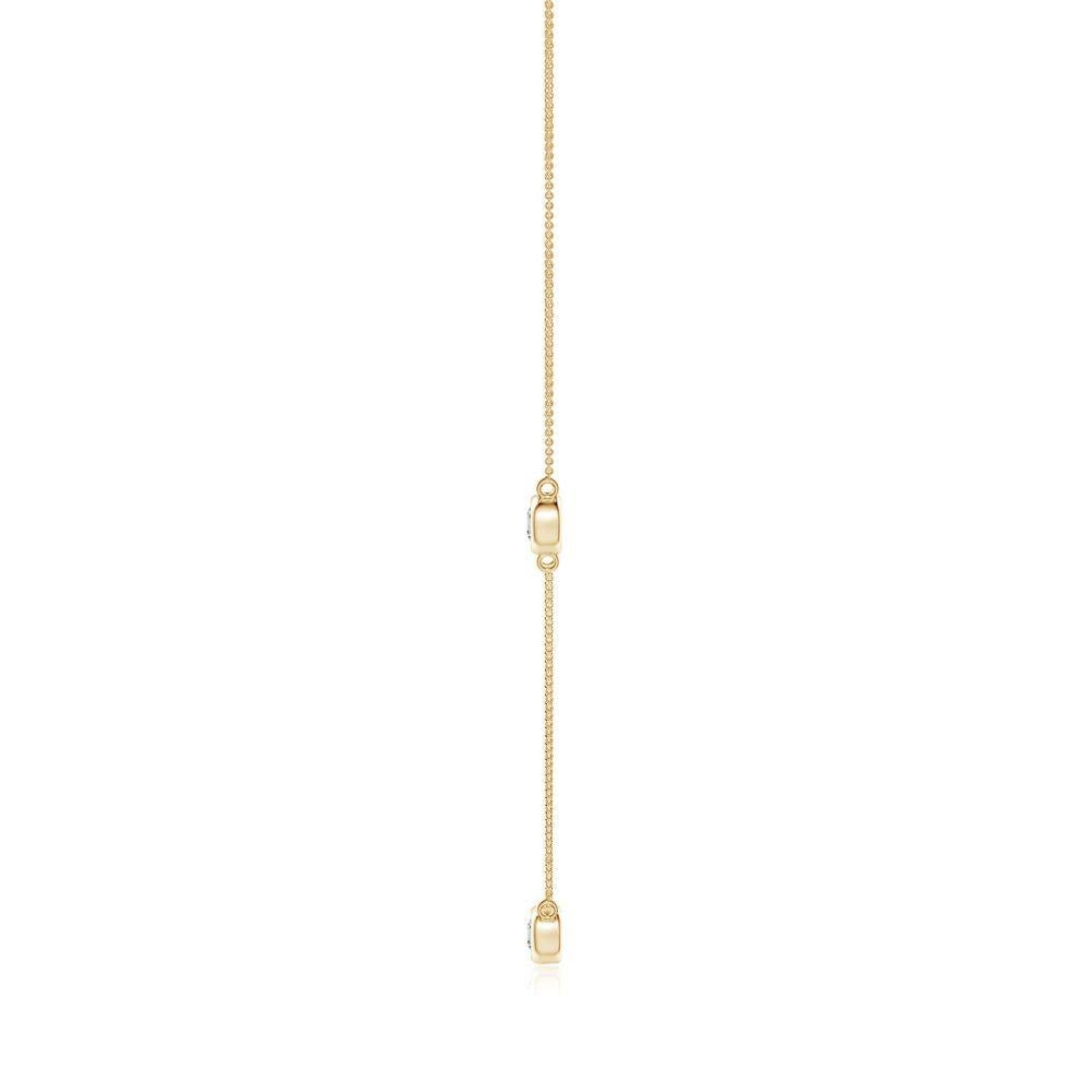 Modern Natural Round 0.75cttw Diamond Chain Necklace in 14K Yellow Gold (I-J, I1-I2) For Sale