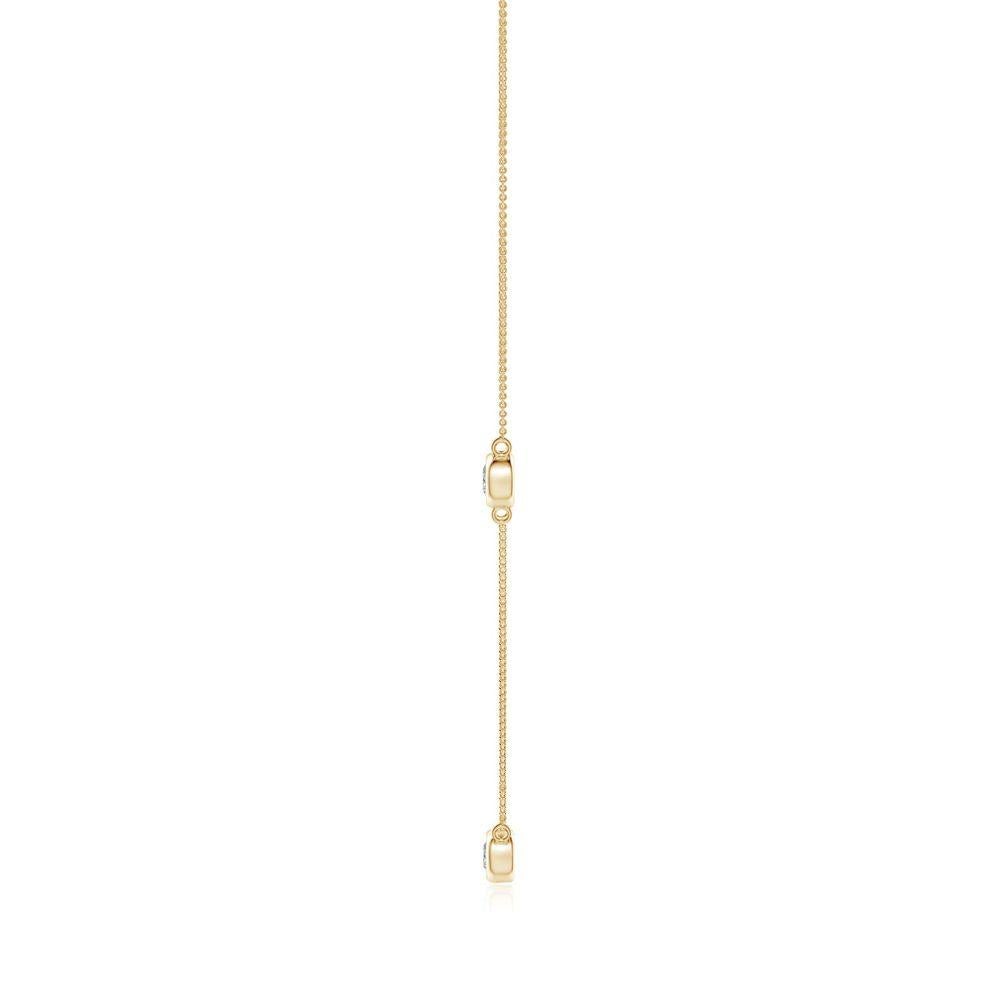 Modern Natural Round 0.75cttw Diamond Chain Necklace in 14K Yellow Gold (Color-K, I3) For Sale