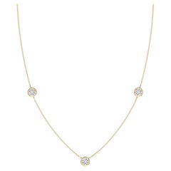 Natural Round 0.75cttw Diamond Chain Necklace in 14K Yellow Gold (Color- H, SI2)