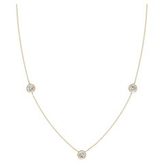 Natural Round 0.75cttw Diamond Chain Necklace in 14K Yellow Gold (I-J, I1-I2)
