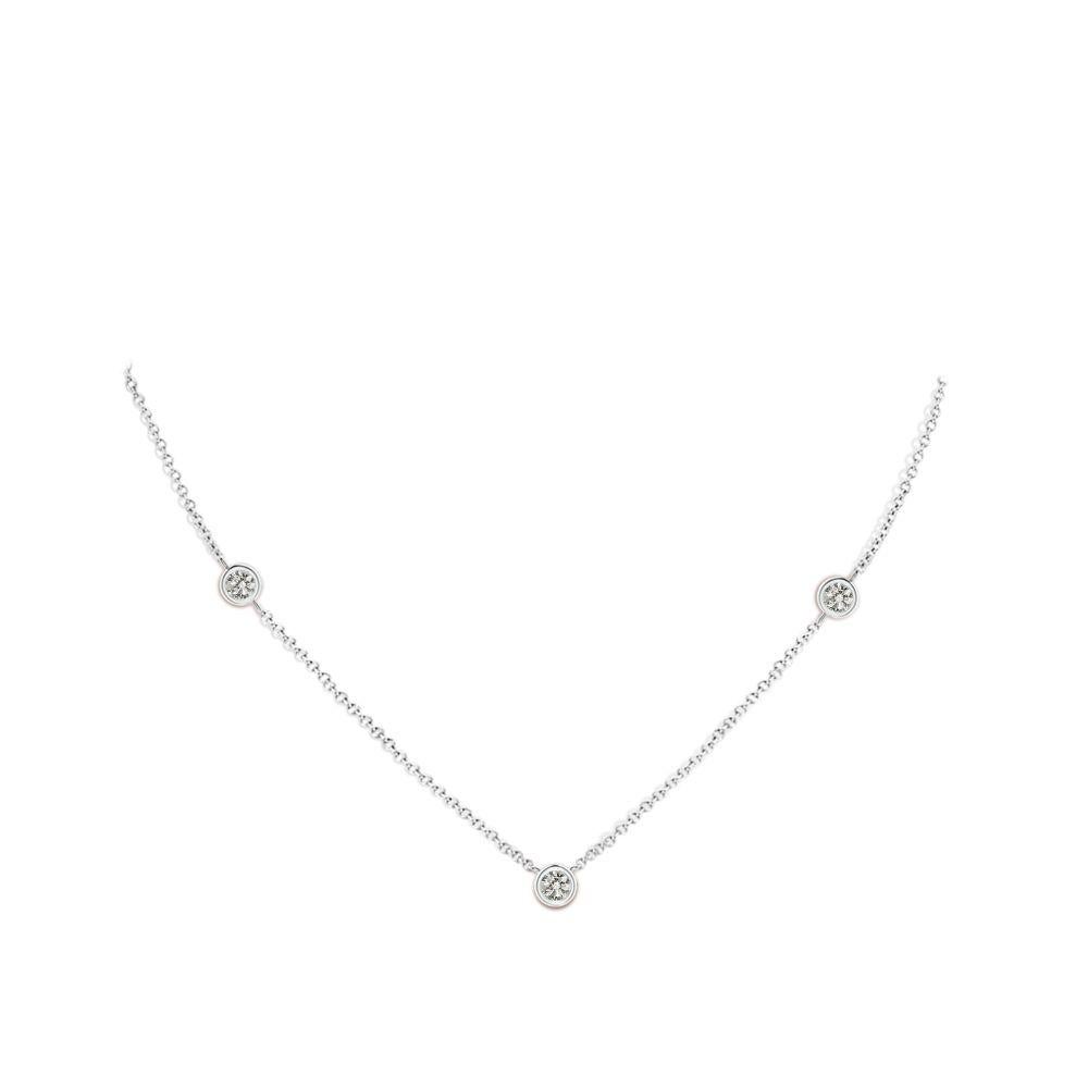 Moderne Collier en platine avec chaîne de diamants ronds de 0,5cttw ANGARA (Couleur- K, I3) en vente