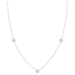ANGARA Collier chaîne en platine avec diamant rond naturel de 0,5cttw (Couleur- G, VS2)