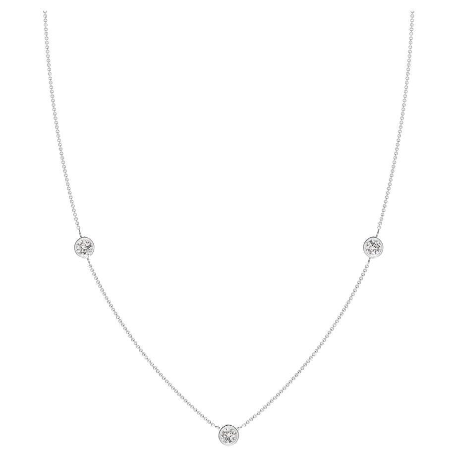 ANGARA Natural Round 0.5cttw Diamond Chain Necklace in Platinum (I-J, I1-I2)