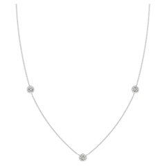 ANGARA Natürliche runde 0,5cttw Diamantkette Halskette aus Platin (Farbe- K, I3)