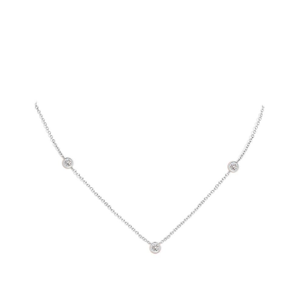 Moderne Collier chaîne en platine avec diamant naturel rond de 0,33 ptwi (I-J, I1-I2)  en vente