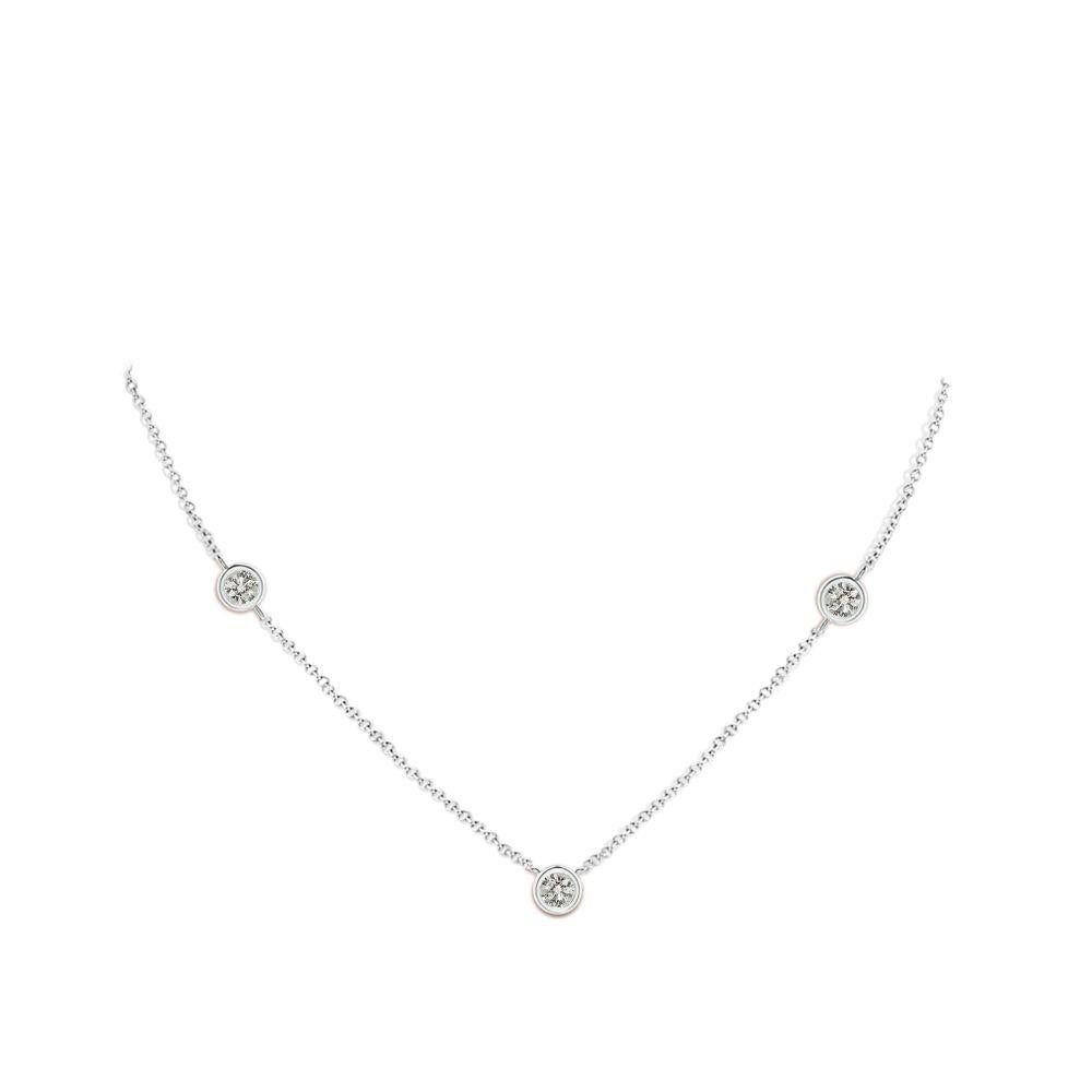 Modern ANGARA Natural Round 0.33cttw Diamond Chain Necklace in Platinum (Color- K, I3) For Sale