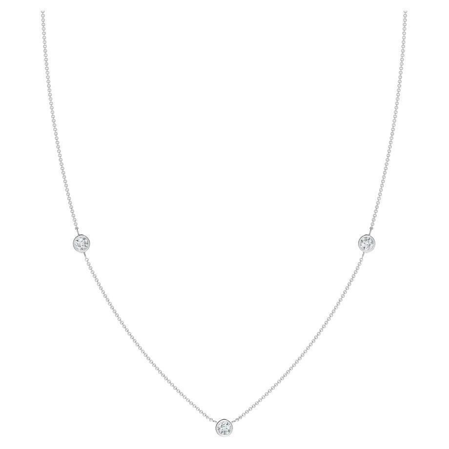 ANGARA Natural Round 0.33cttw Diamond Chain Necklace in Platinum (Color- G, VS2)