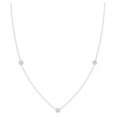 ANGARA Natural Round 0.33cttw Diamond Chain Necklace in Platinum (Color- G, VS2)