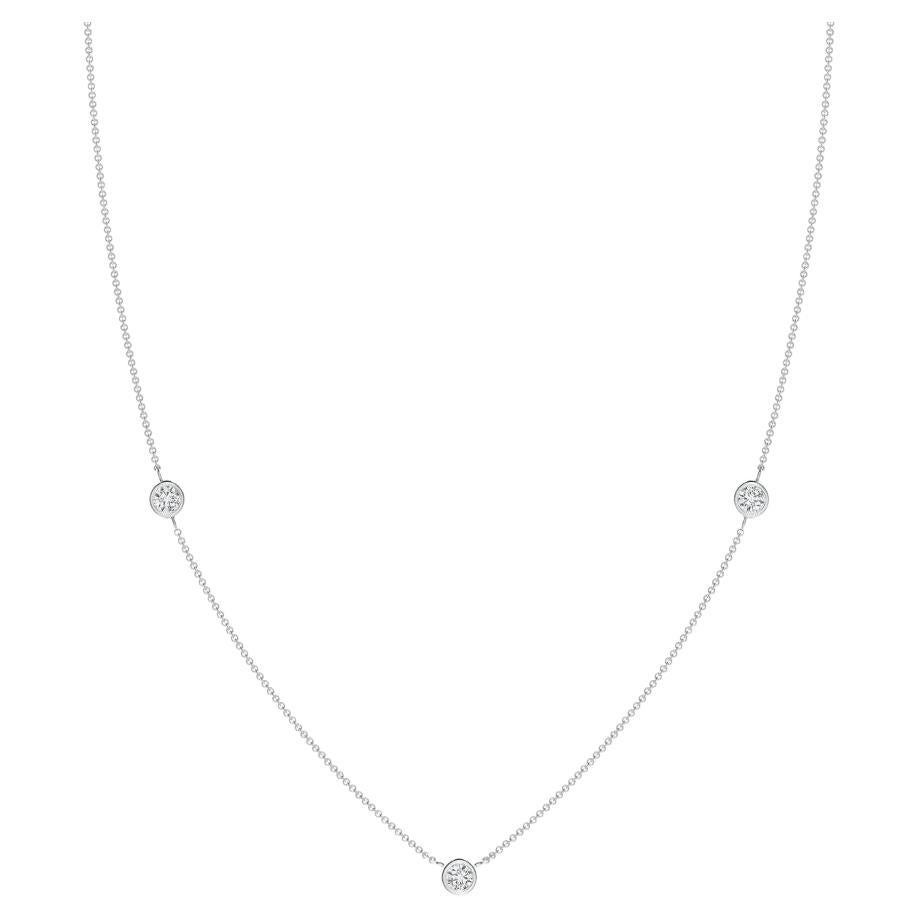 ANGARA Natural Round 0.33cttw Diamond Chain Necklace in Platinum (Color- H, SI2) For Sale