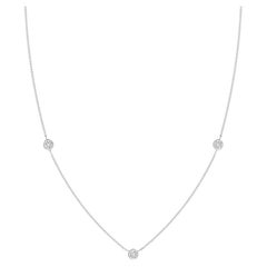 ANGARA Collier chaîne en platine avec diamant rond naturel 0.33cttw (Couleur- H, SI2)