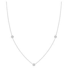 ANGARA Natural Round 0.33cttw Diamond Chain Necklace in Platinum (Color- H, SI2)