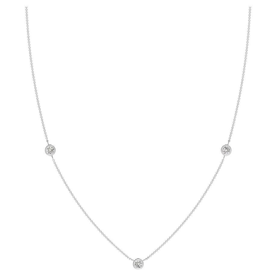 Collier chaîne en platine avec diamant naturel rond de 0,33 ptwi (I-J, I1-I2)  en vente