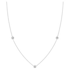 Collier chaîne en platine avec diamant naturel rond de 0,33 ptwi (I-J, I1-I2) 