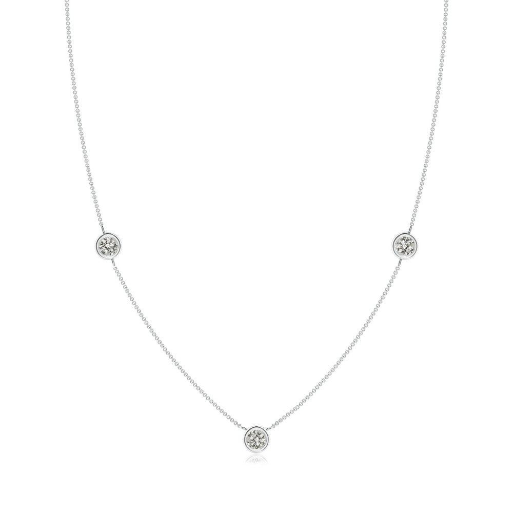ANGARA Natural Round 0.33cttw Diamond Chain Necklace in Platinum (Color- K, I3)