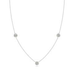 ANGARA Natural Round 0.33cttw Diamond Chain Necklace in Platinum (Color- K, I3)