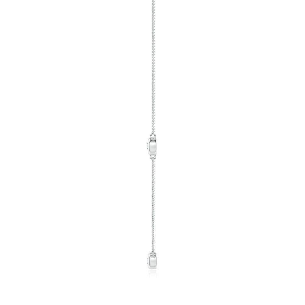 This elegant and stylish necklace by the yard is adorned with round station diamonds in bezel settings. It is crafted in platinum and is sure to stand out.
Diamond is the Birthstone for April and traditional gift for 10th wedding
