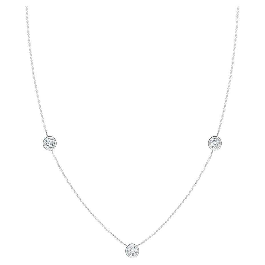 ANGARA Natural Round 0.75cttw Diamond Chain Necklace in Platinum (Color- G, VS2) For Sale